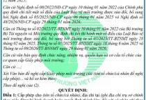 TRƯỜNG HỢP PHẢI ĐIỀU CHỈNH -  CẤP LẠI GIẤY PHÉP MÔI TRƯỜNG